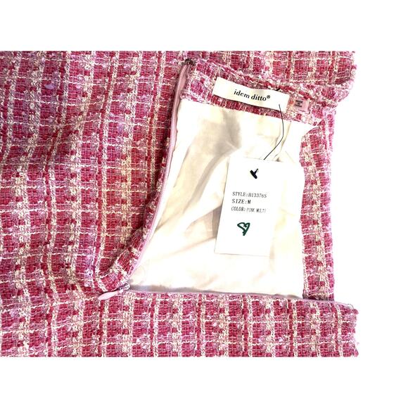 NWT Pink Tweed Mini Skirt, Item Ditto, Medium - Picture 6 of 6